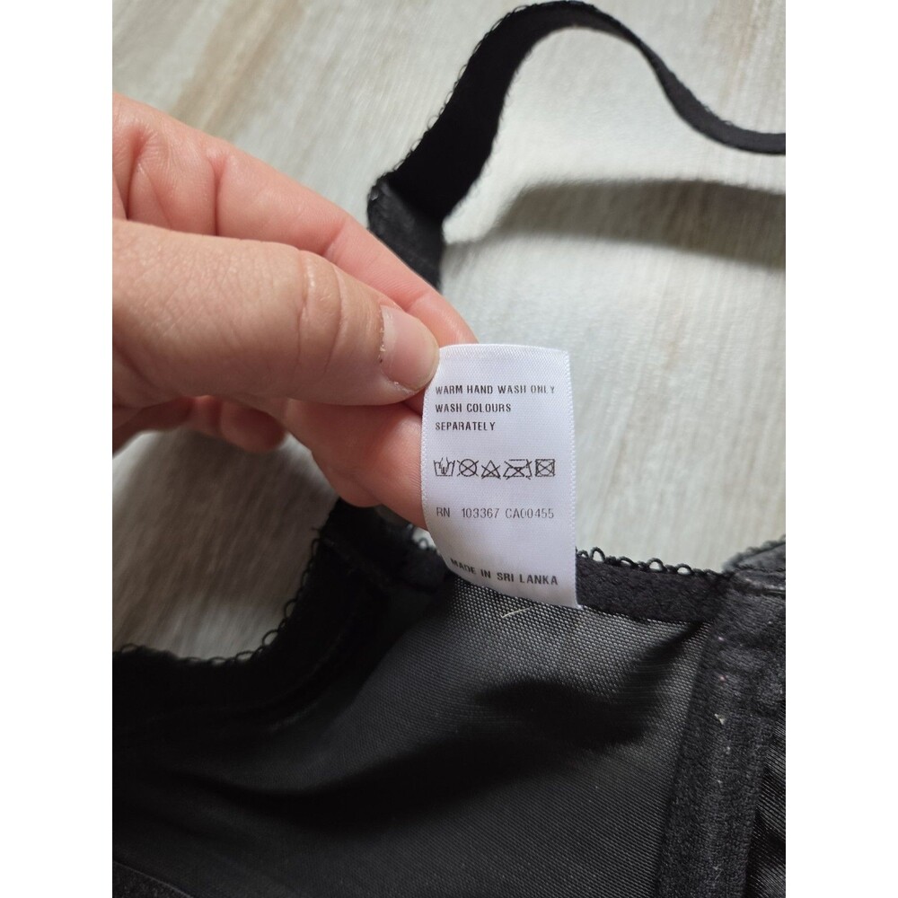 Elomi EL4383 Black Lace Panels Underwire Full Coverage Bra 34K GUC - Picture 6 of 7